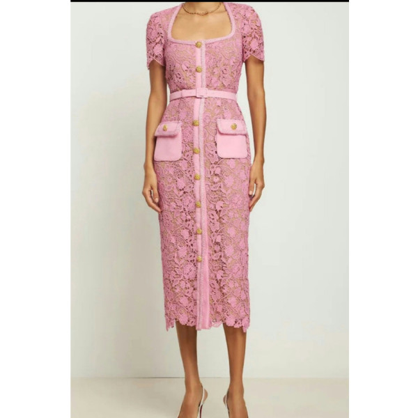 Self-Portrait Guipure Lace Midi Dress