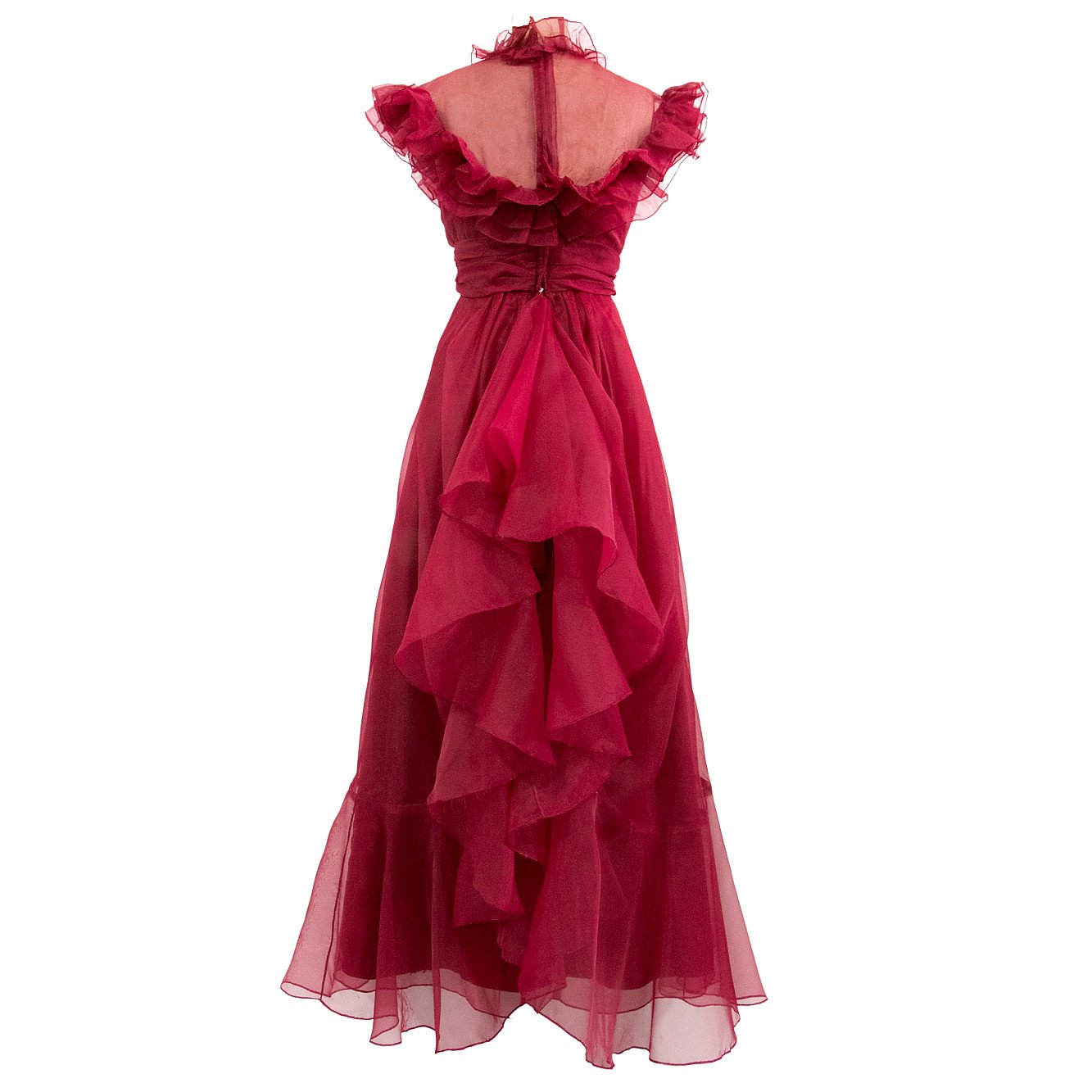Narrations LDN Vintage 1940s Ruffled Organdy Evening Gown