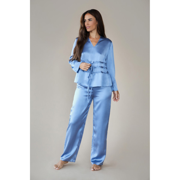Issoir Chloe Silk Top - Pewter Sky