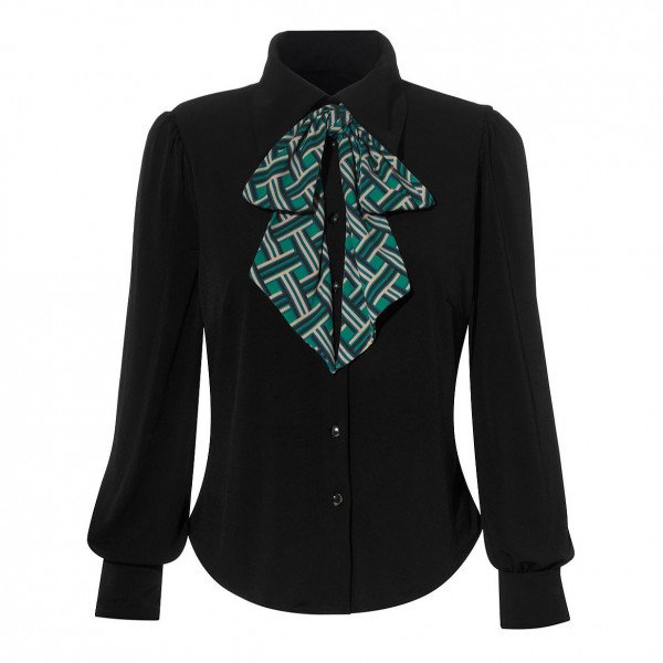 Rent Buy Rock The Jumpsuit Pussy Bow Neck Tie MY WARDROBE HQ