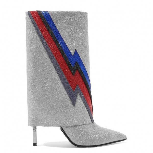 Rent Buy Balmain Babette Flash Glittered Leather Boots MY WARDROBE HQ