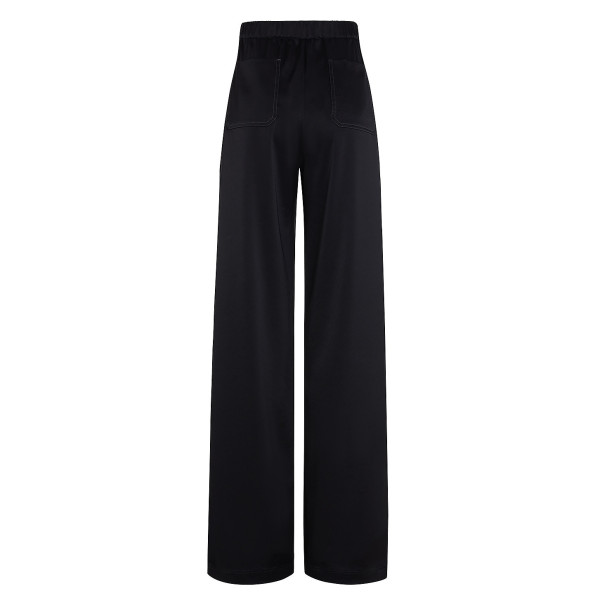 Serena Bute The Flat Fronted Jogger - Black & Smoke Pearl Plant Based Satin