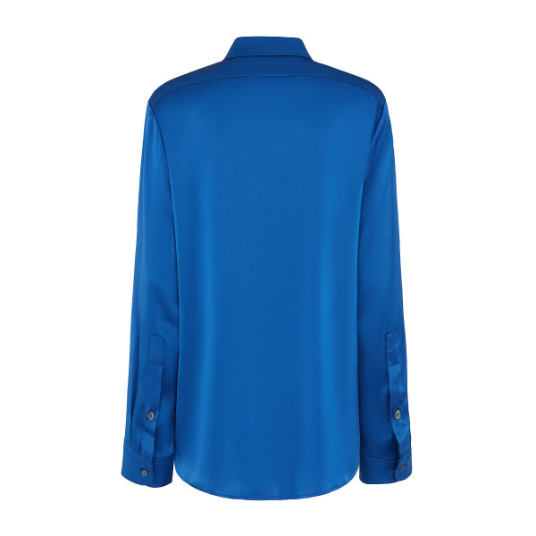 Serena Bute The Boyfriend Shirt - Cobalt Blue Plant Based Satin