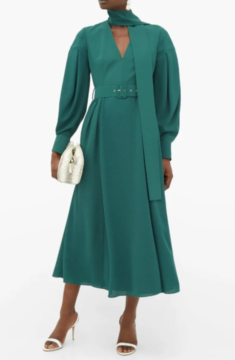 Emilia Wickstead Farina Scarf-Tie V-neck Crepe