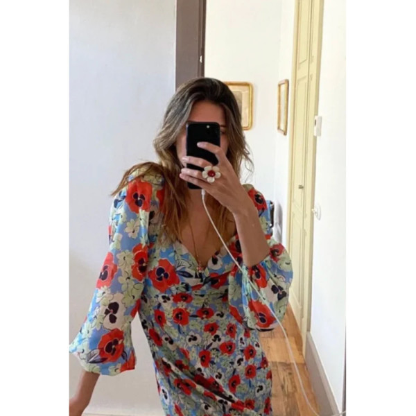 Rent Buy Rixo Gio Pansy Midi Dress MY WARDROBE HQ