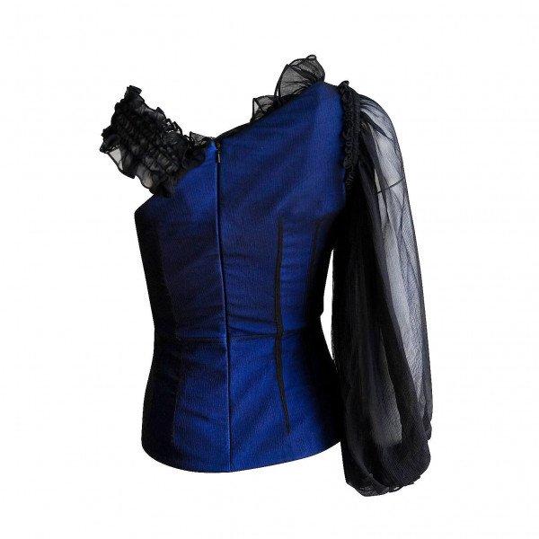 Emilio De La Morena Chiffon Bonded Silk Top