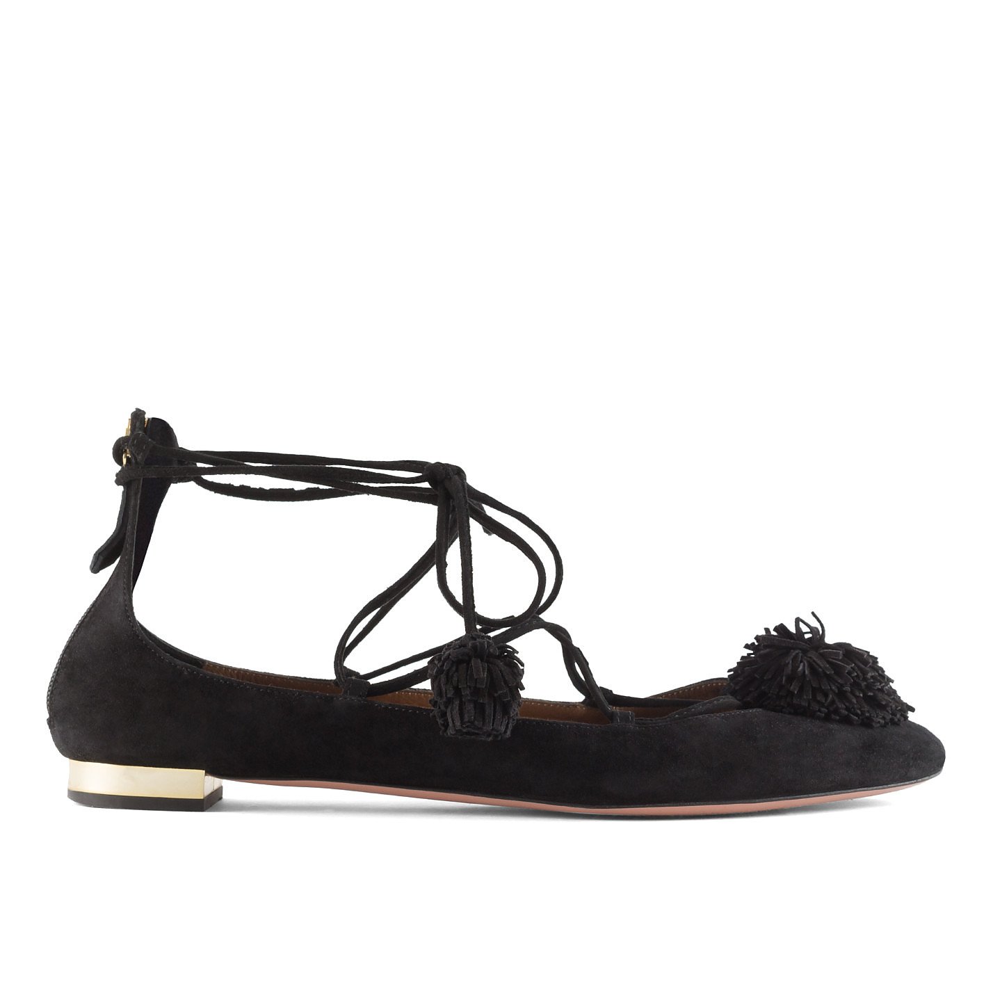 Rent Or Buy Aquazzura Suede Flats With Tie Up Strap From Mywardrobehq Com