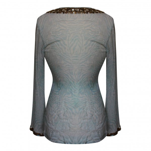 Lotus Embellished Silk Kaftan Top