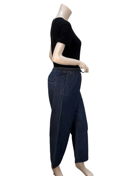 Valentino High-rise Chambray Wide-Leg Jeans with Drawstring Waist