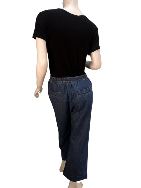 Valentino High-rise Chambray Wide-Leg Jeans with Drawstring Waist