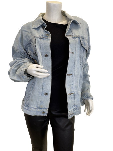 Wrangler Light Wash Denim Jacket with Embroidered Lace Inserts