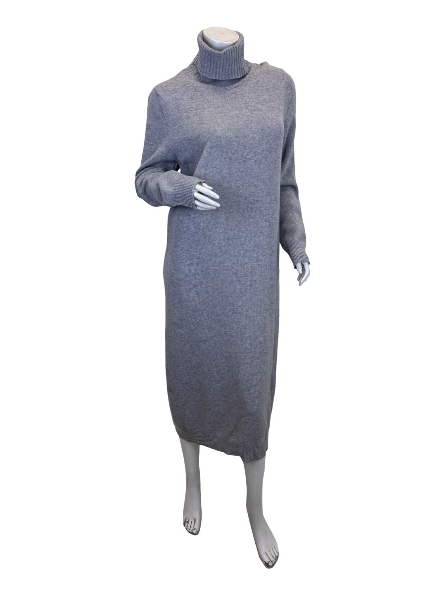 Max Mara Turtleneck Knit Dress - Grey