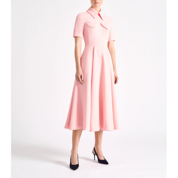 Emilia Wickstead Alice Pleated Crêpe Midi Dress