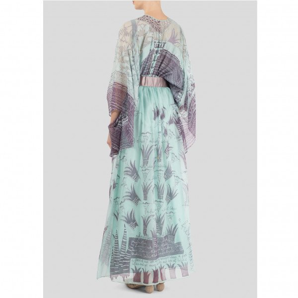 Zandra Rhodes Silk-Chiffon Peppermint Maxi Dress