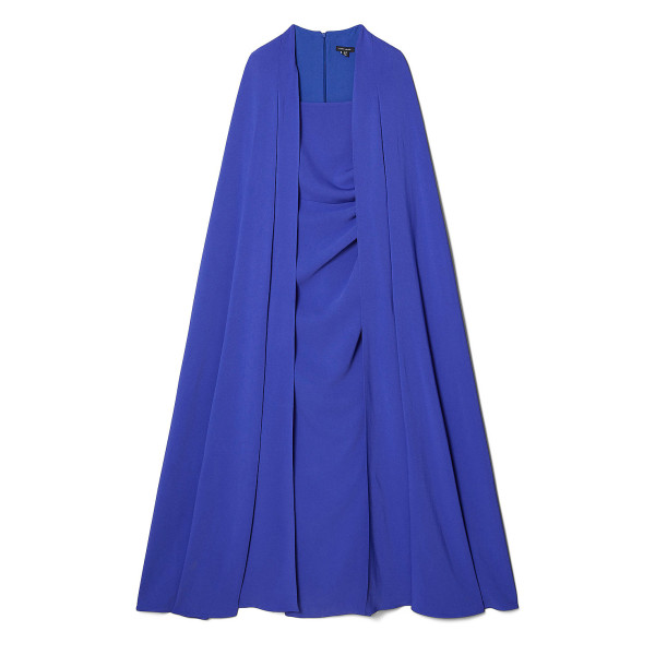 Karen Millen Compact Viscose Cape Maxi Dress