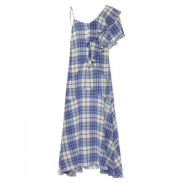 Paper London Maeva Asymmetrical Check Dress
