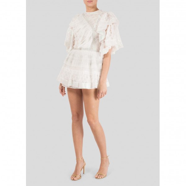 Bora Aksu Ruffle Lace Mini Dress