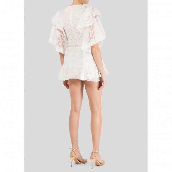 Bora Aksu Ruffle Lace Mini Dress