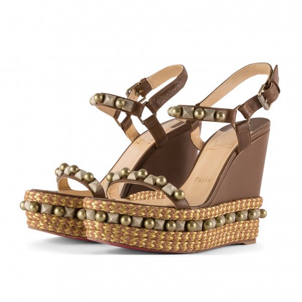 Christian Louboutin Stud-Embellished Braided Wedges