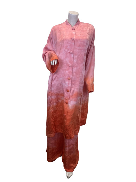 Raquel Allegra 3-Piece Silk Set in Ombre Pink
