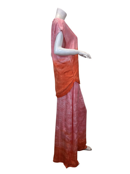 Raquel Allegra 3-Piece Silk Set in Ombre Pink