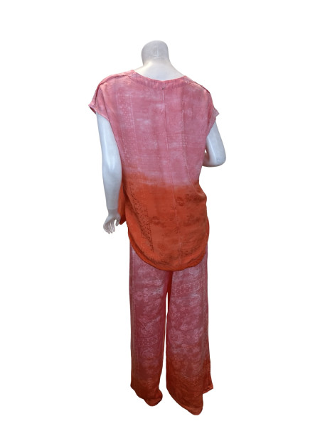 Raquel Allegra 3-Piece Silk Set in Ombre Pink