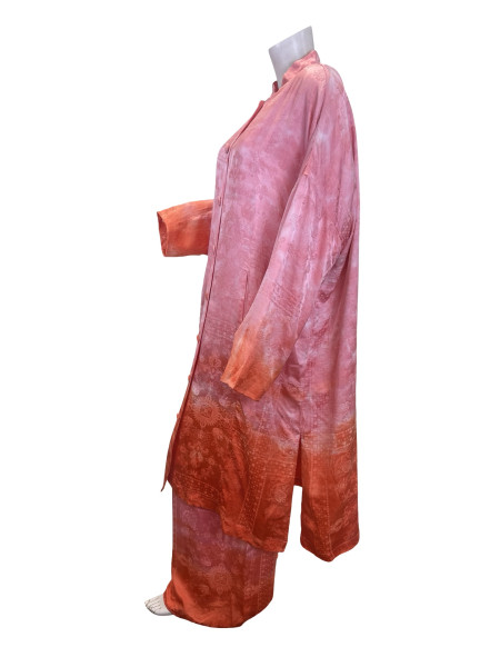 Raquel Allegra 3-Piece Silk Set in Ombre Pink