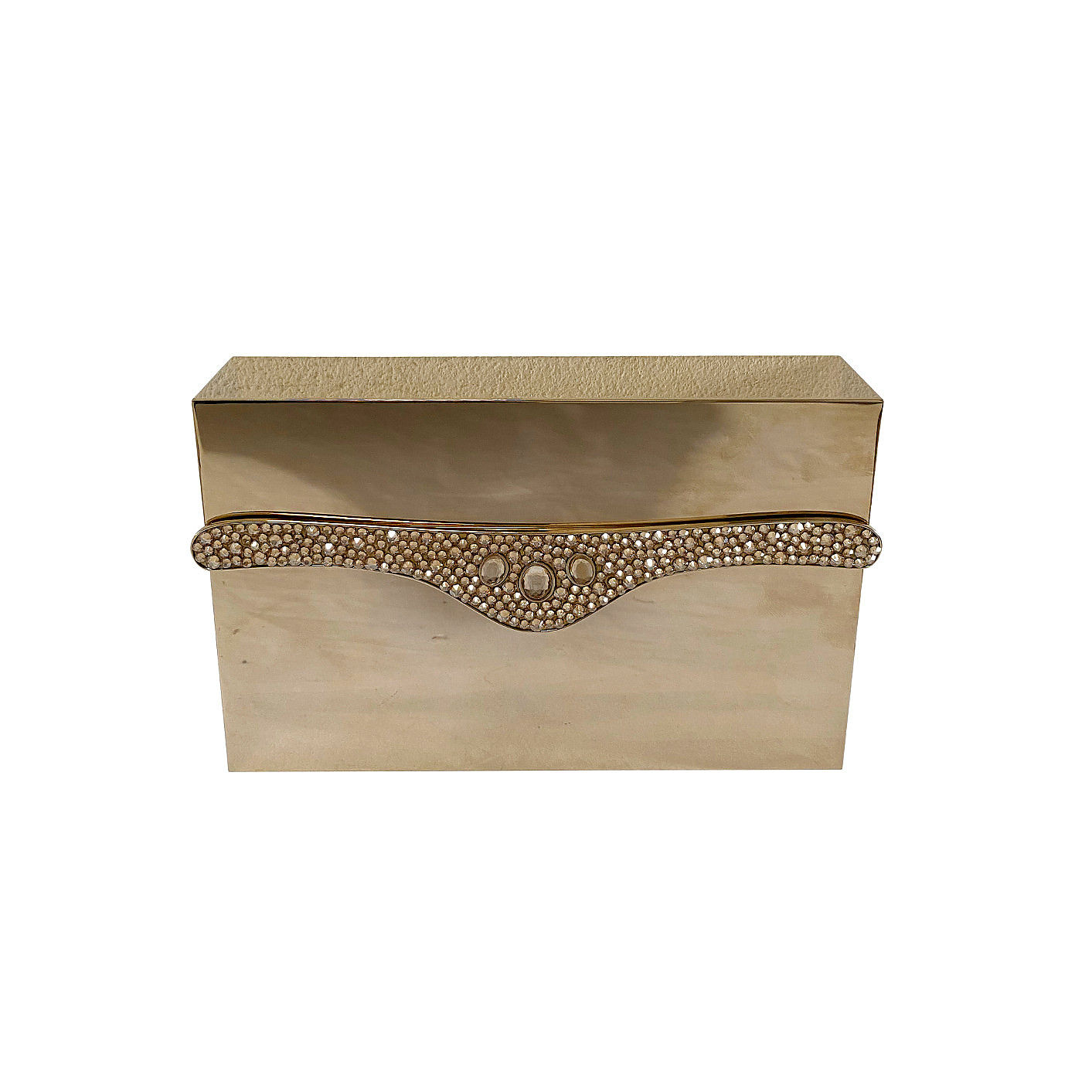 Atelier Swarovski Embellished Metal Box Clutch
