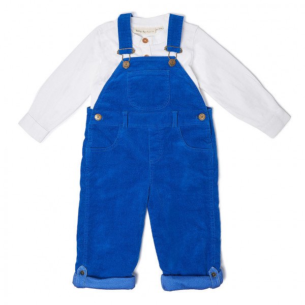 Dotty Dungarees Atlantic Blue Cord Dungarees