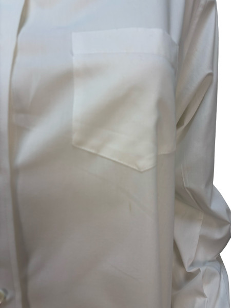 Sacai Pleated Shirt Mini Dress in White Cotton Poplin