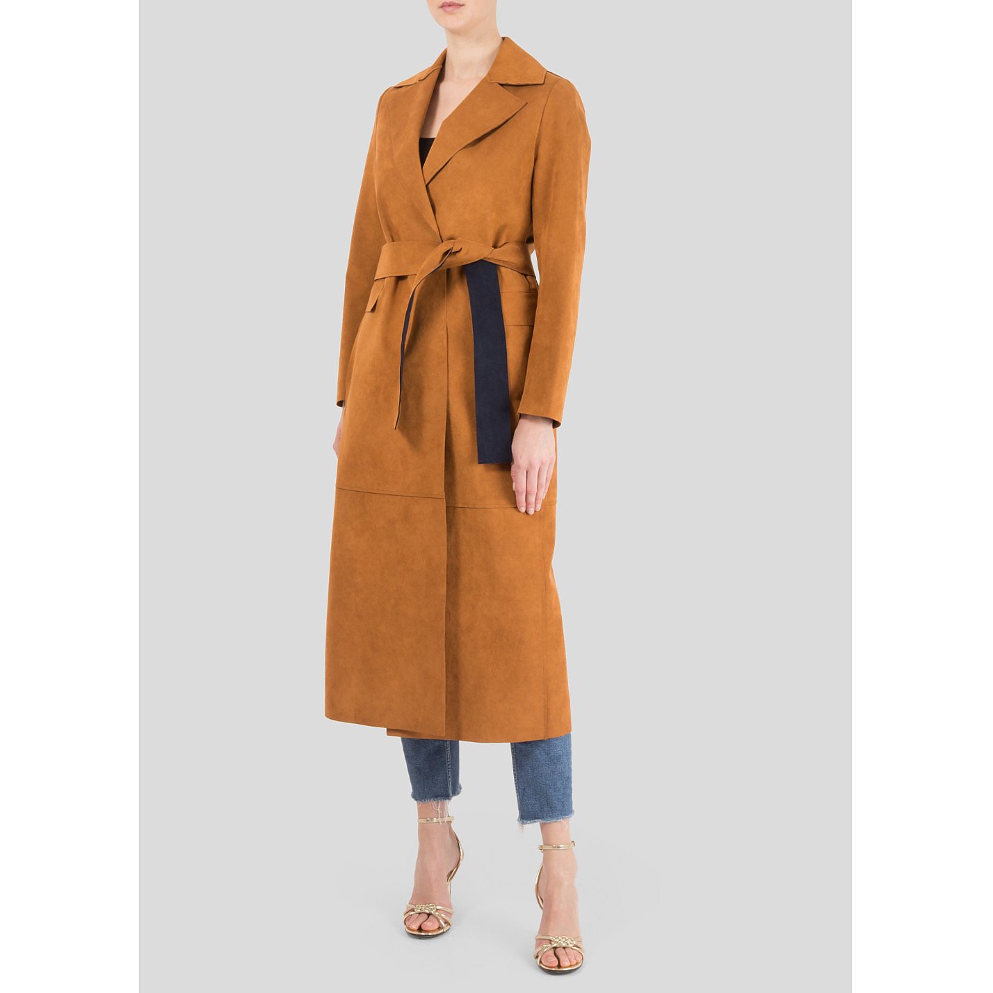 MSGM Faux Suede Trench Coat