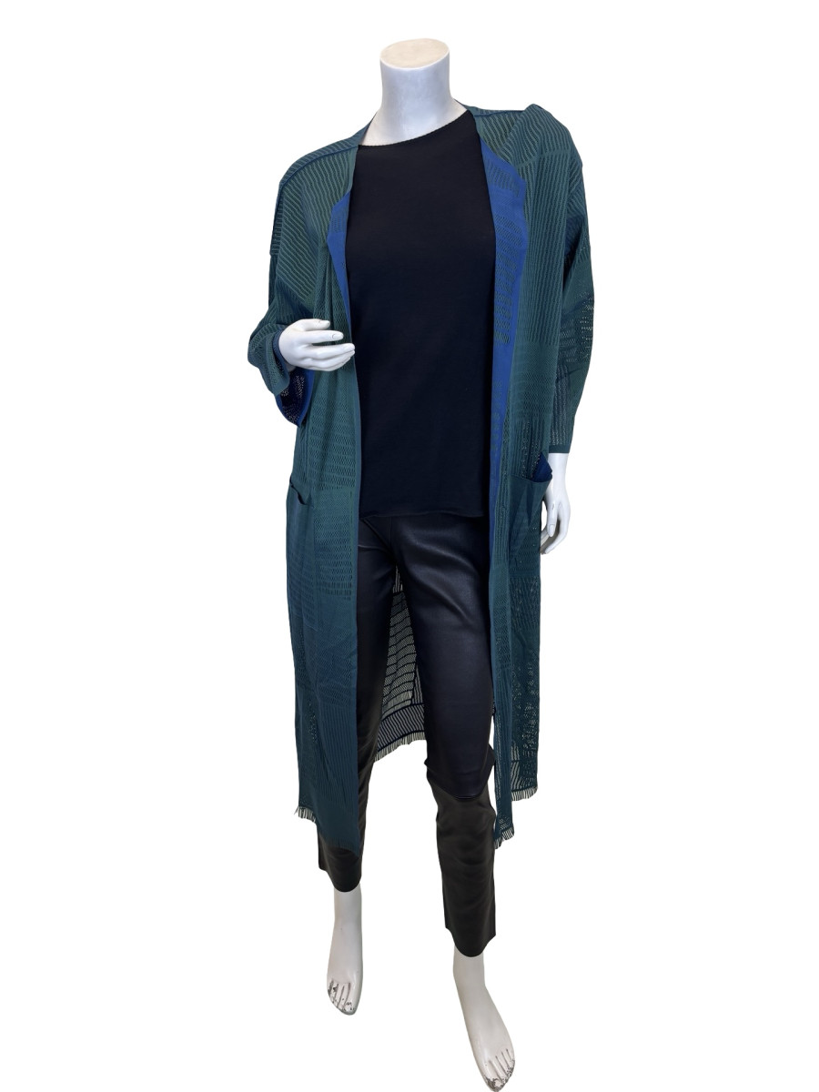 ISSEY MIYAKE Mesh-Knit Open Cardigan