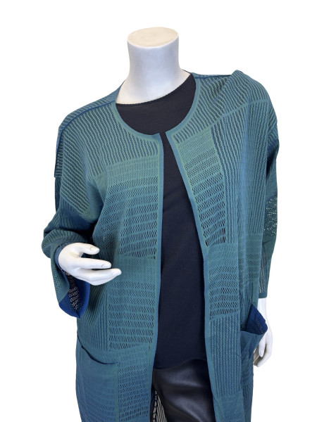 ISSEY MIYAKE Mesh-Knit Open Cardigan