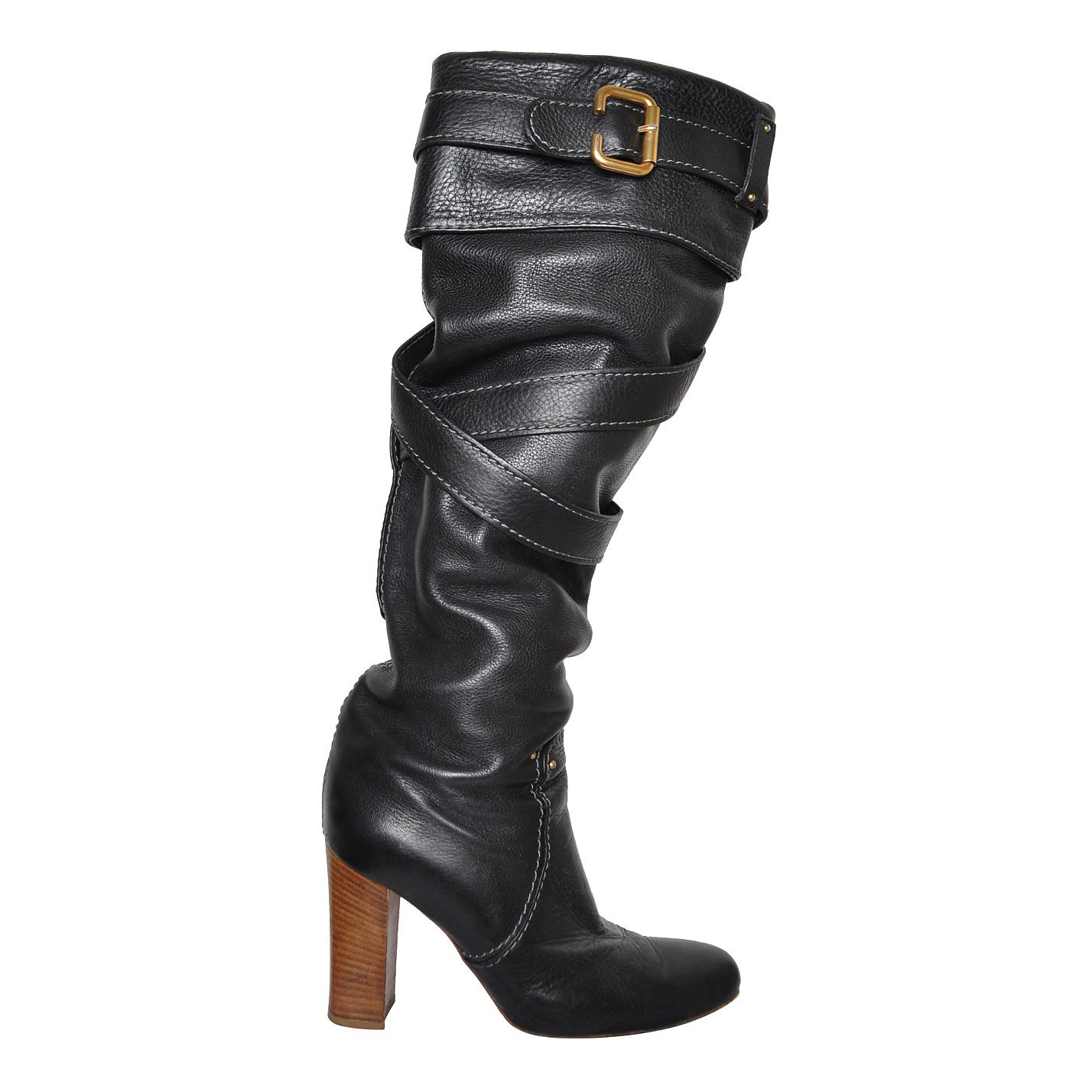 Chloé Knee-High Leather Heeled Boots