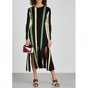 【送料&関税込】Loewe Knit-print Long Dress Rent Buy Loewe Stripe Rib Knit Dress | MY WARDROBE HQ