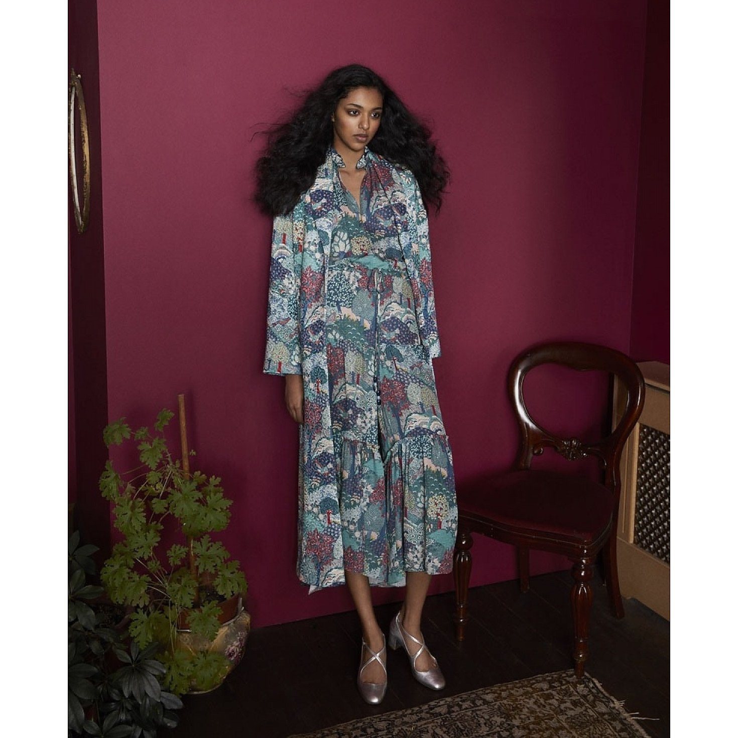 Vilshenko Evie Printed Silk Dress