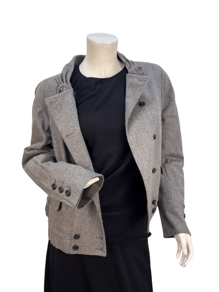 Louis Vuitton Charcoal Wool Jacket with Rosette Detail