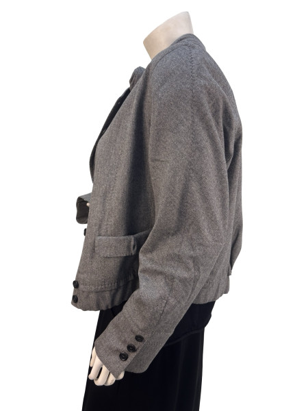 Louis Vuitton Charcoal Wool Jacket with Rosette Detail