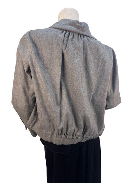 Louis Vuitton Charcoal Wool Jacket with Rosette Detail