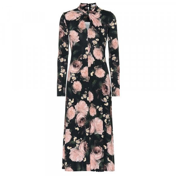 Rent Buy Erdem Nolene Floral Print Midi Dress | MY WARDROBE HQ