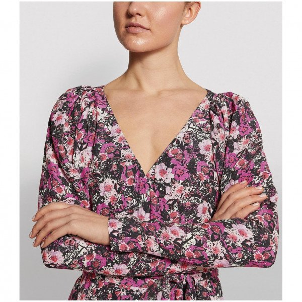 ROTATE Birger Christensen Floral Tie Dress