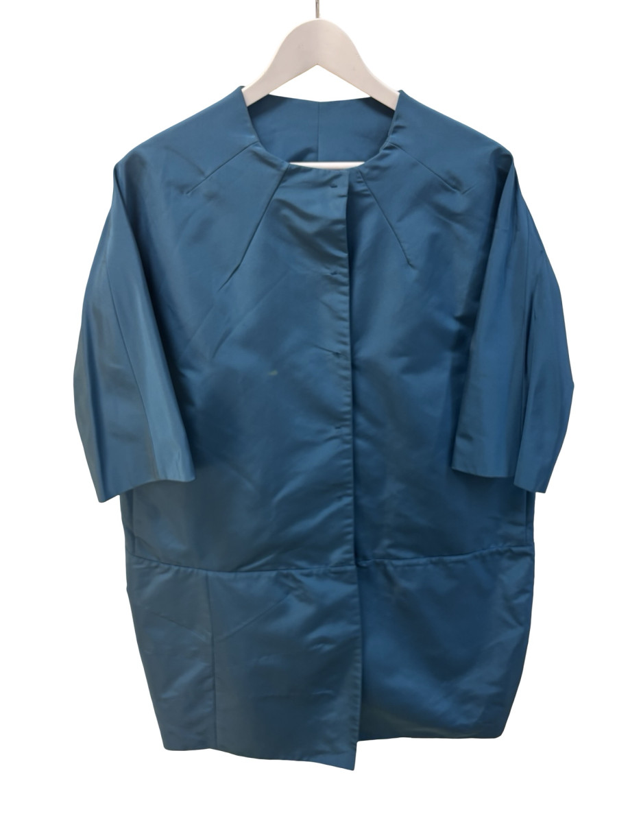 PRADA Blue Long Silk Jacket
