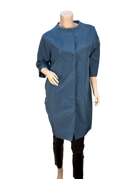 PRADA Blue Long Silk Jacket