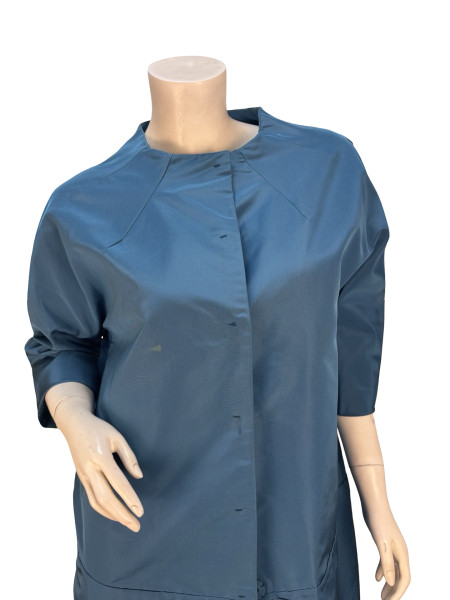 PRADA Blue Long Silk Jacket