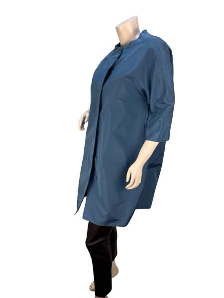 PRADA Blue Long Silk Jacket
