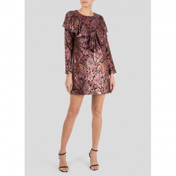 KAGE Rosie Patterned Ruffle Lurex Dress