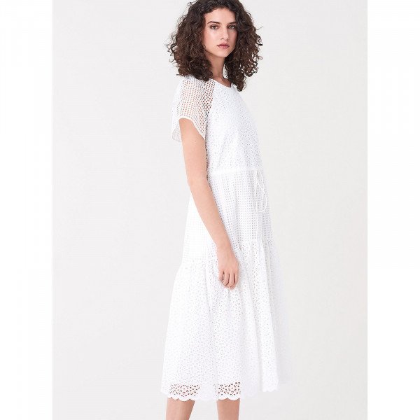 Diane von Furstenberg Marlowe Cotton Eyelet Midi Dress