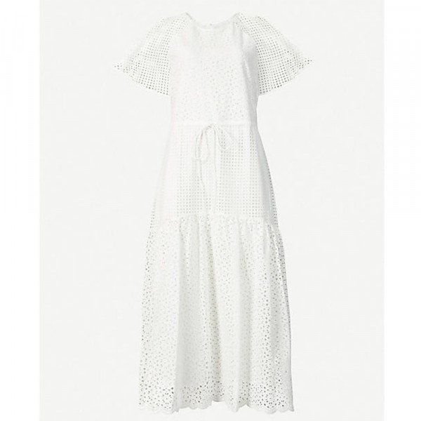 Diane von Furstenberg Marlowe Cotton Eyelet Midi Dress