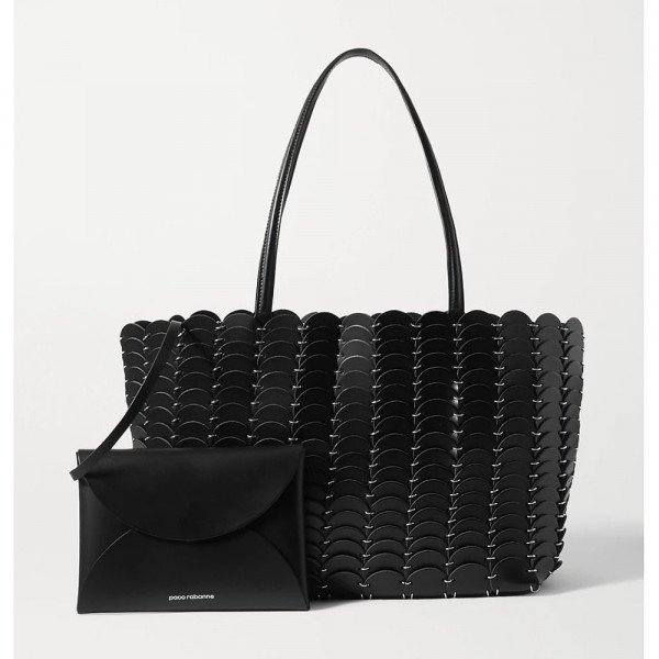 Paco Rabanne Ring Chainlink Leather Tote With Purse