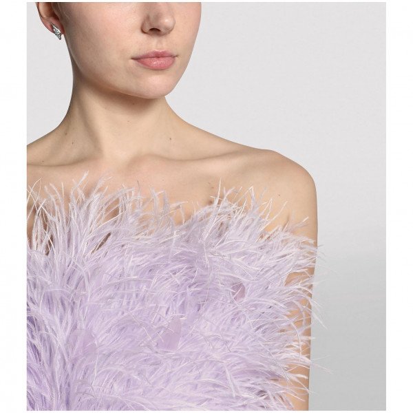 Rent Buy The Attico Ostrich Feather Mini Dress | MY WARDROBE HQ